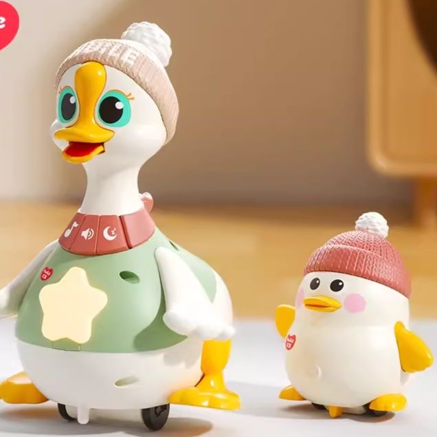 知育玩具 おしゃべりアヒル親子のお散歩セット