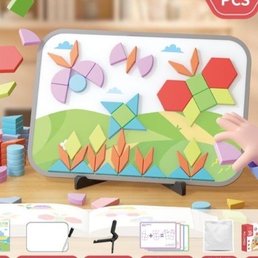 知育玩具 磁石図形パズルボード