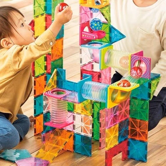 知育玩具 透明ブロック磁石パズル