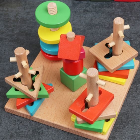 知育玩具 木製立体パズル積み木