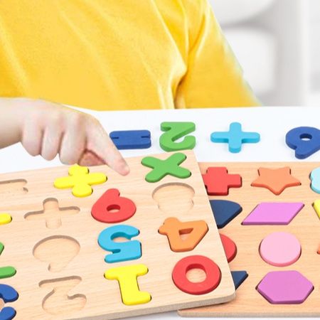 知育玩具 木製数字はめこみパズルセット