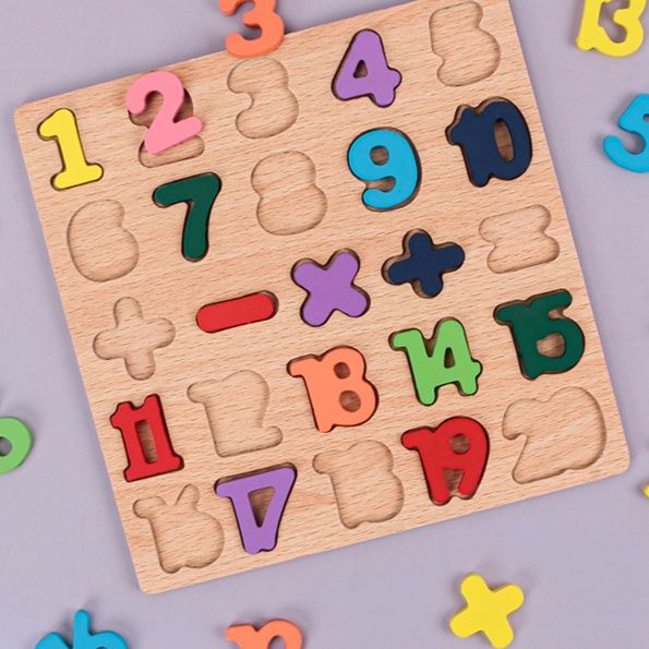 知育玩具 木製数字はめこみパズルセット