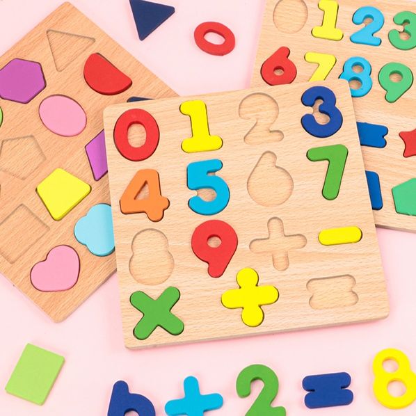 知育玩具 木製数字はめこみパズルセット