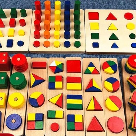 知育玩具 幼児向け図形認識セット木製パズル