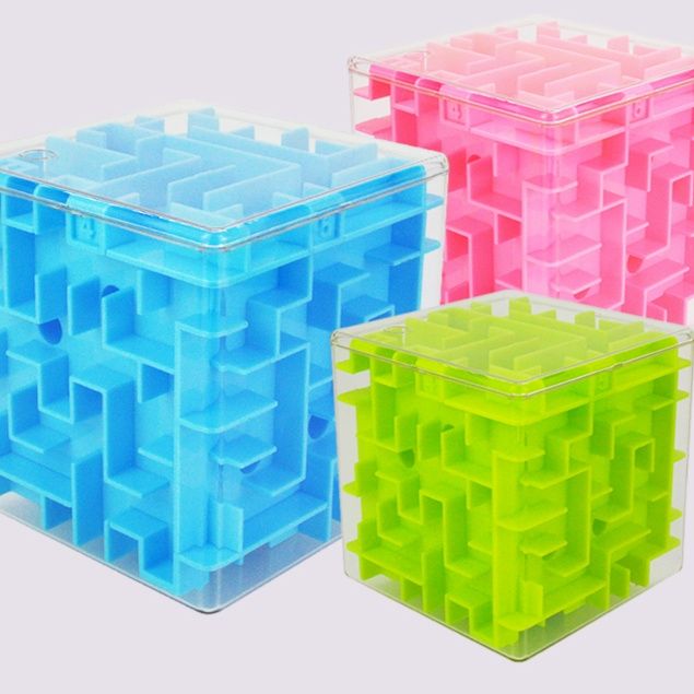 知育玩具 立体迷路ビー玉パズルキューブ