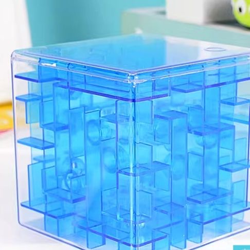 知育玩具 立体迷路ビー玉パズルキューブ