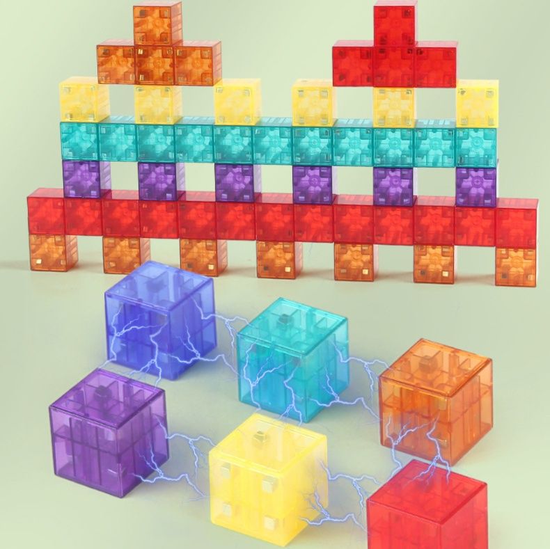 知育玩具 光る立体パズル マグビルド