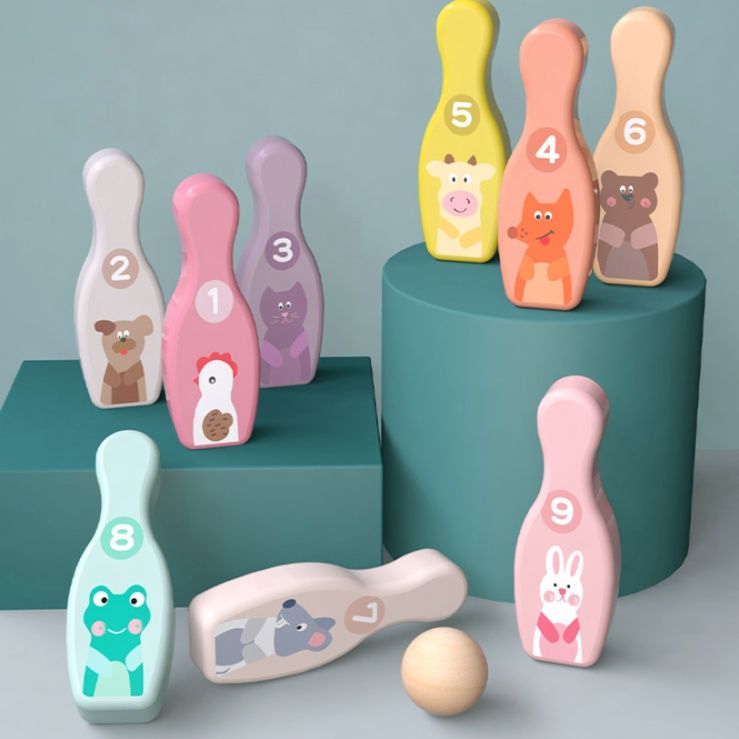 知育玩具 どうぶつ数字ボウリングセット