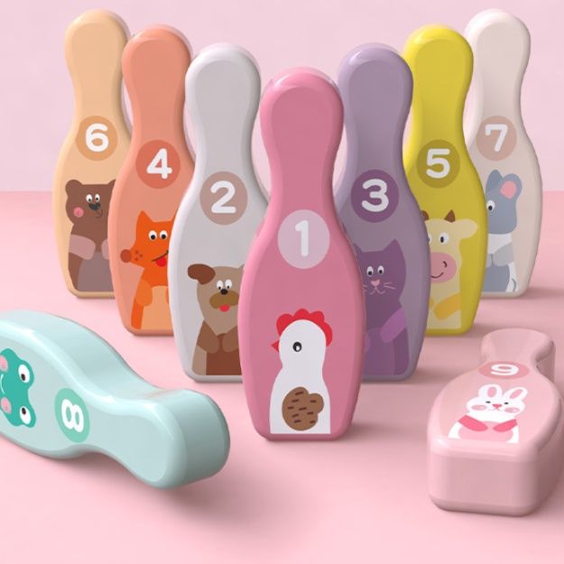 知育玩具 どうぶつ数字ボウリングセット