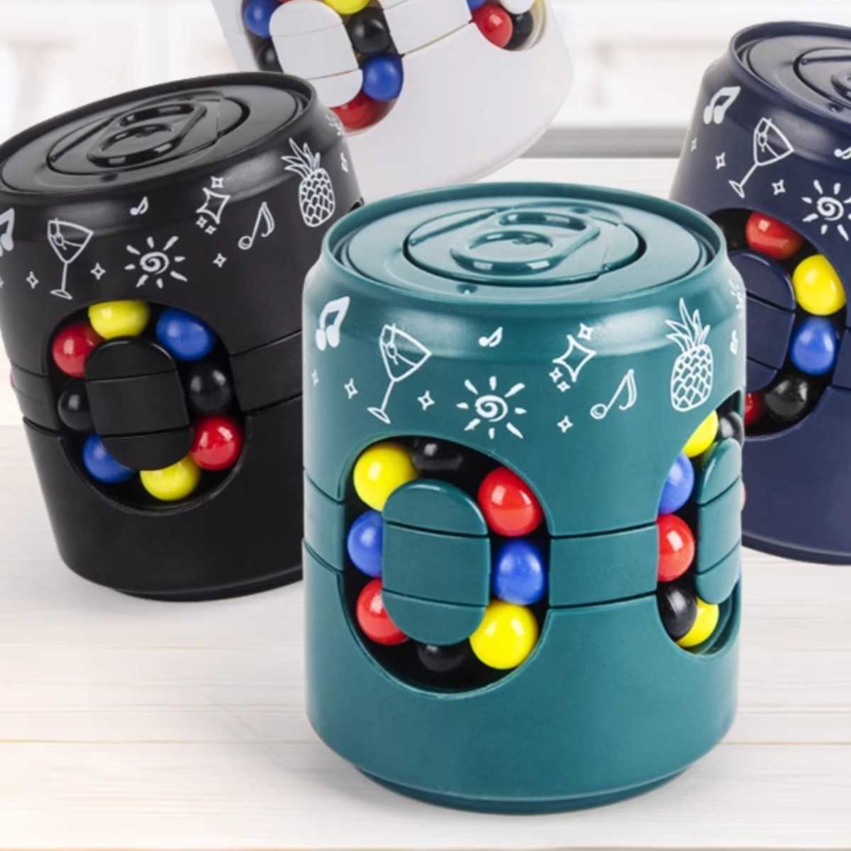 知育玩具 缶型ビー玉転がしパズル