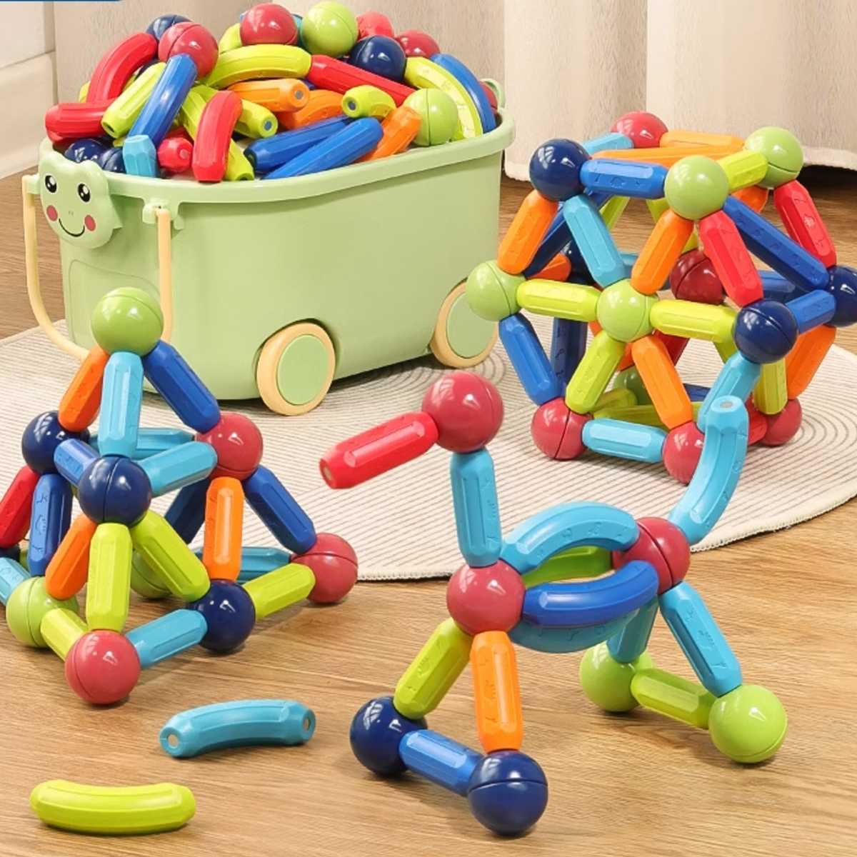 知育玩具 磁力で創造する立体パズル棒