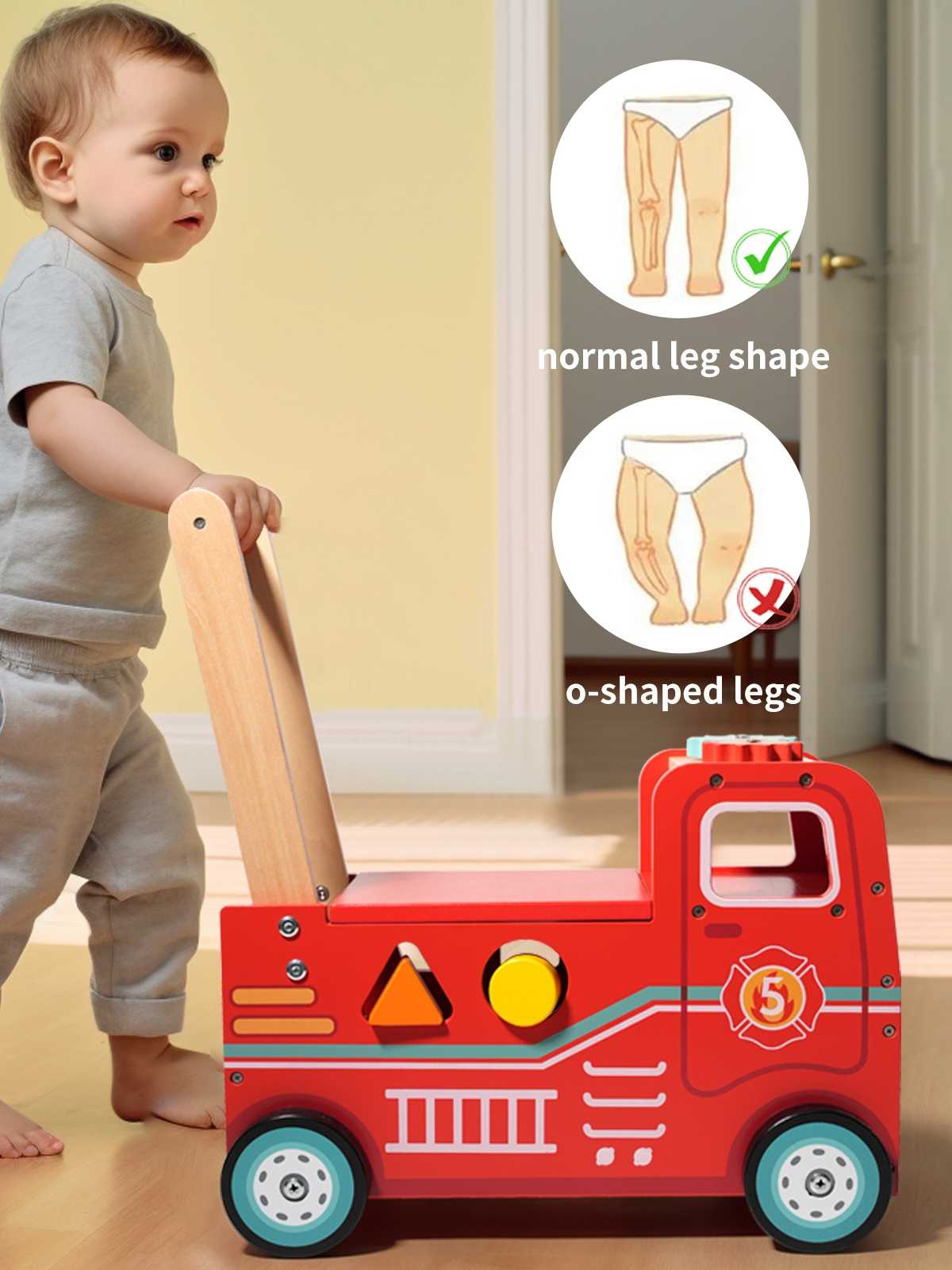 知育玩具 手押し消防車ウォーカー