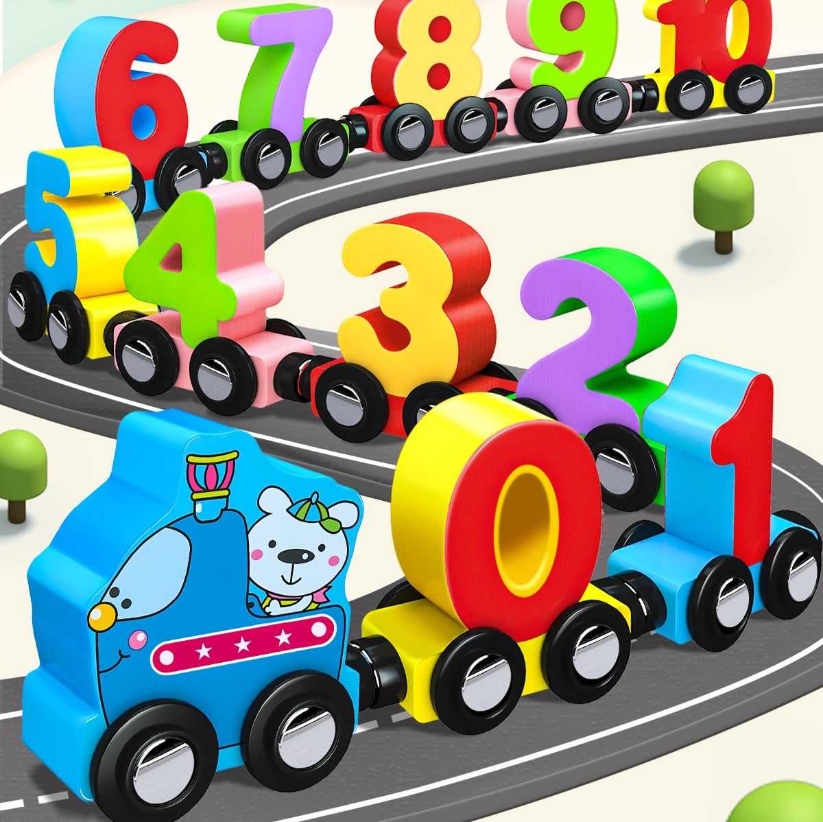 知育玩具 つなげて学ぶ数字列車セット