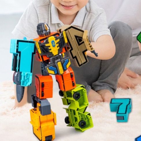 知育玩具 変身数字ロボット組み立て玩具セット