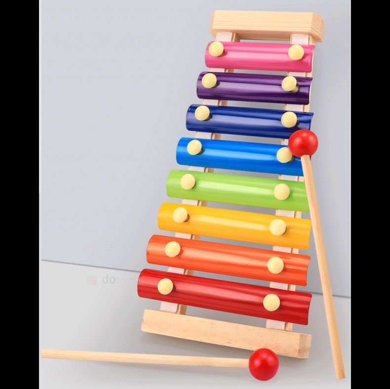 知育玩具 木製八音階鉄琴セット