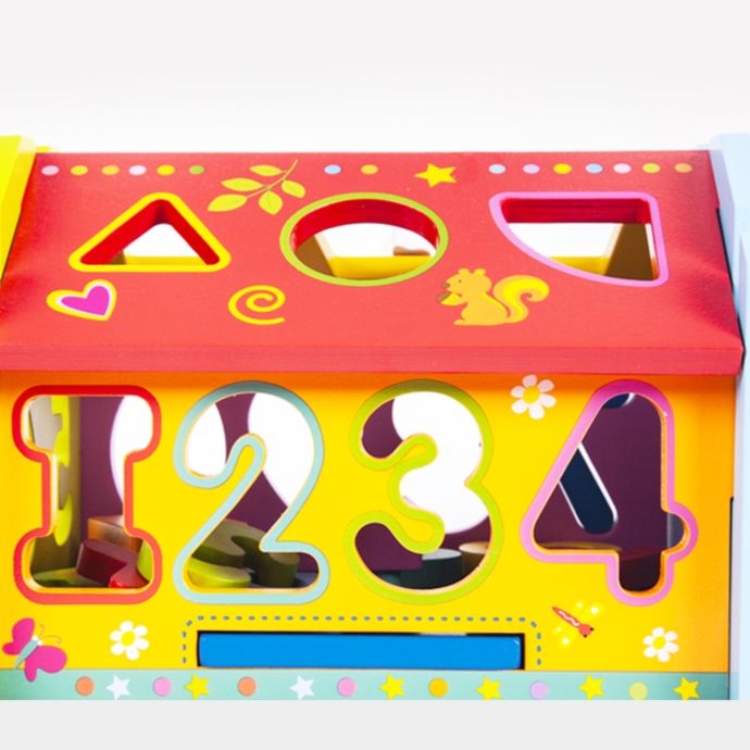 知育玩具 おうち型数字パズル はめ込み遊び学習セット