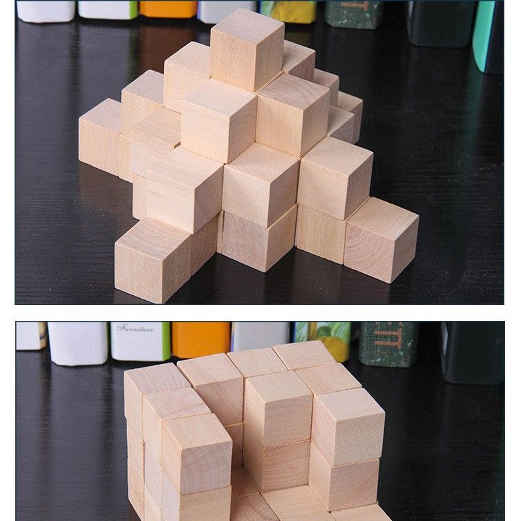 知育玩具 モンテッソーリ 木製立方体ブロックセット