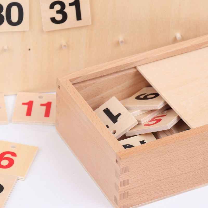 知育玩具 木製万年暦数字学習ボード