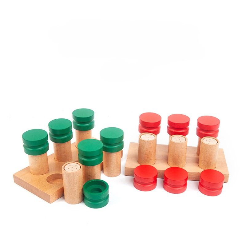 知育玩具 モンテッソーリ 木製嗅覚筒セット 感覚教育教材
