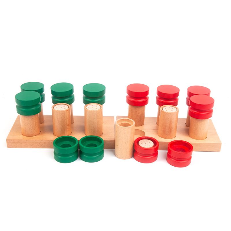 知育玩具 モンテッソーリ 木製嗅覚筒セット 感覚教育教材