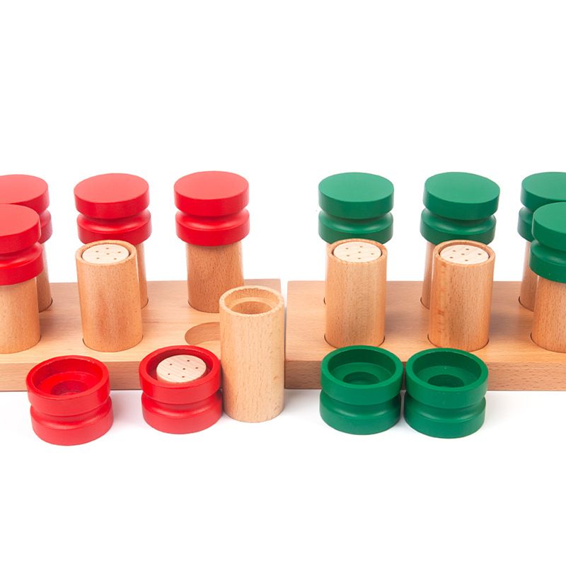 知育玩具 モンテッソーリ 木製嗅覚筒セット 感覚教育教材