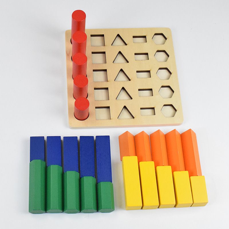知育玩具 モンテッソーリ 立体図形と数量感覚育成ブロックセット