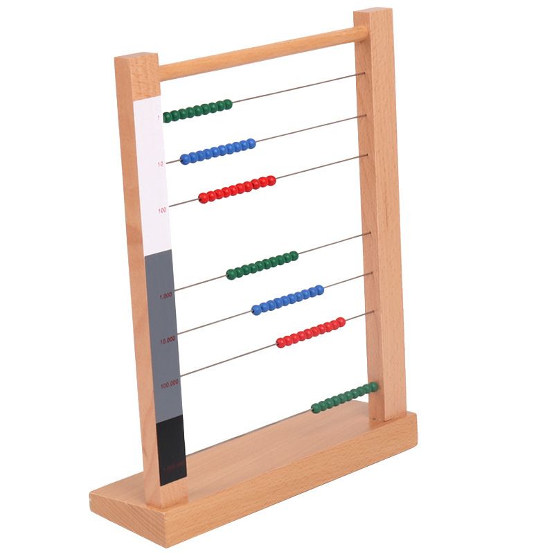 知育玩具 モンテッソーリ 木製そろばん式数字学習ボード