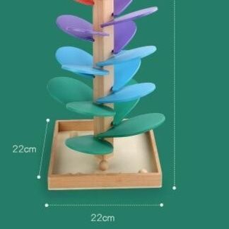 木製ビー玉転がし虹色音楽樹　知育玩具