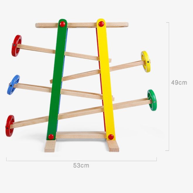 知育玩具 木製ころころスロープ転がし遊び玩具 4歳