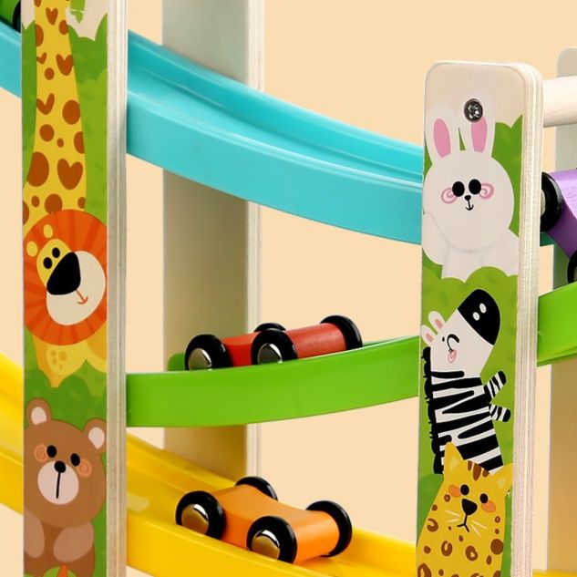 知育玩具 くるくる坂道レーシング四段スロープ 3歳
