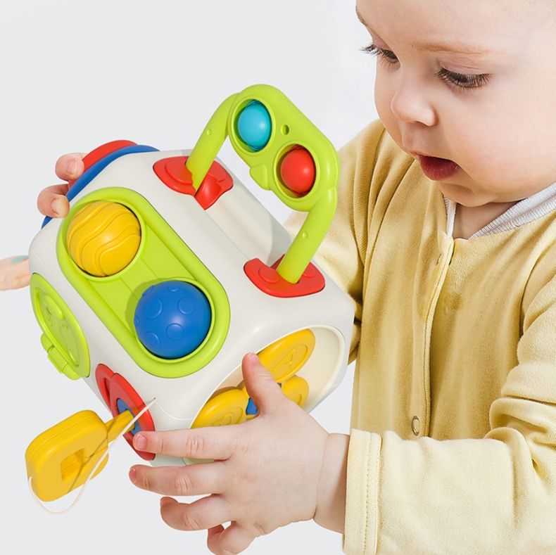 知育玩具 指先知育ボタン押し遊びキューブ