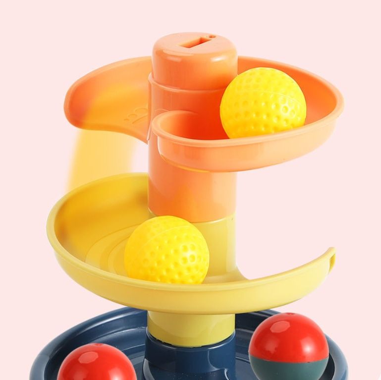 知育玩具 くまさん玉転がしタワー 組み立て式転がし遊び