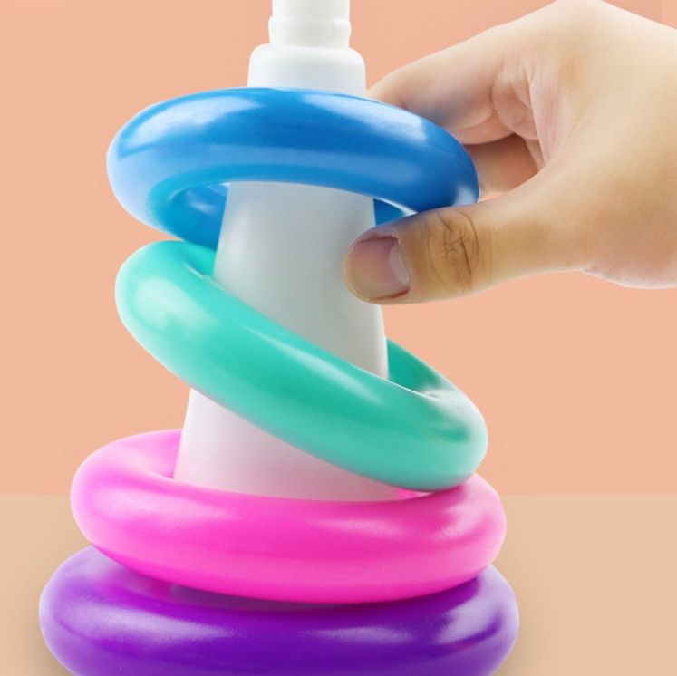 知育玩具 あひるさん積み重ねリングタワー