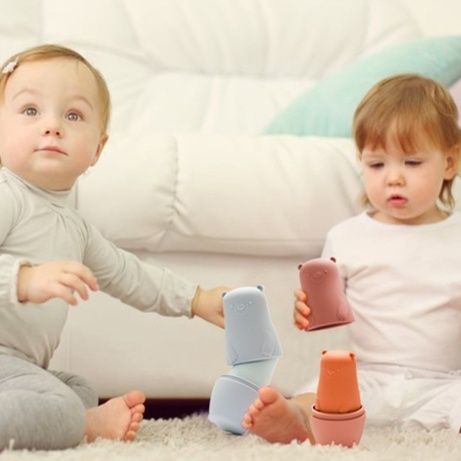 知育玩具 くまさん入れ子重ねあそびセット