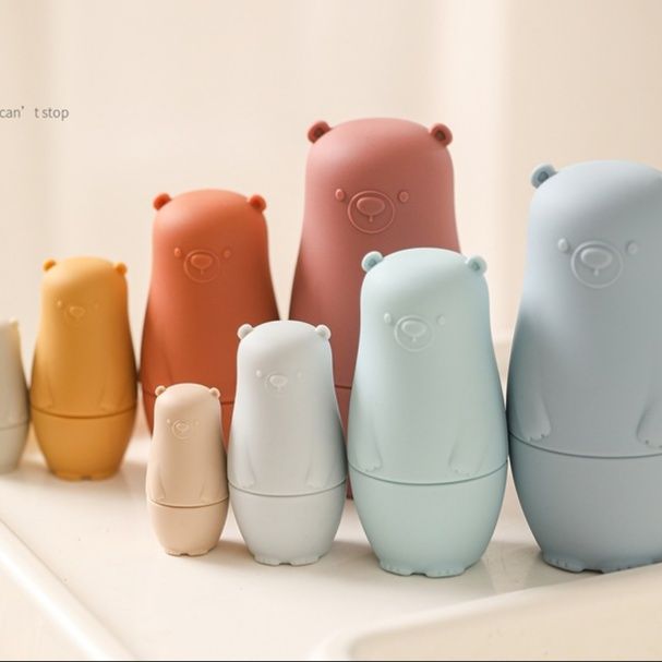 知育玩具 くまさん入れ子重ねあそびセット