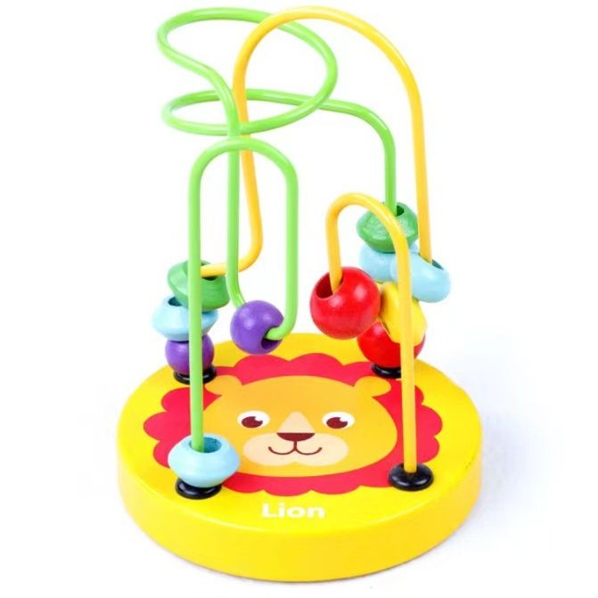 知育玩具 くるくる動物ビーズコースター迷路遊び
