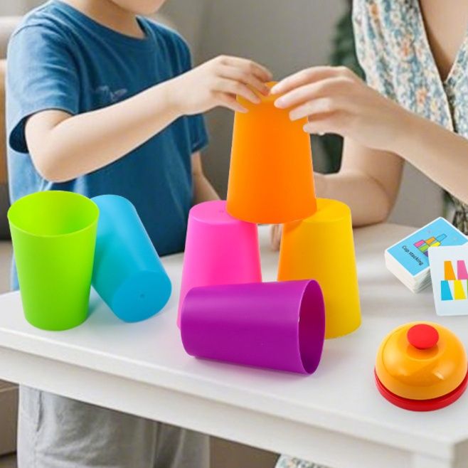 知育玩具 積み重ねカップ バランス遊び学習セット