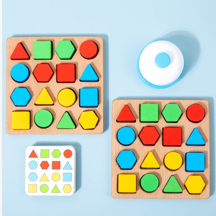 知育玩具 形合わせ木製パズルボードセット