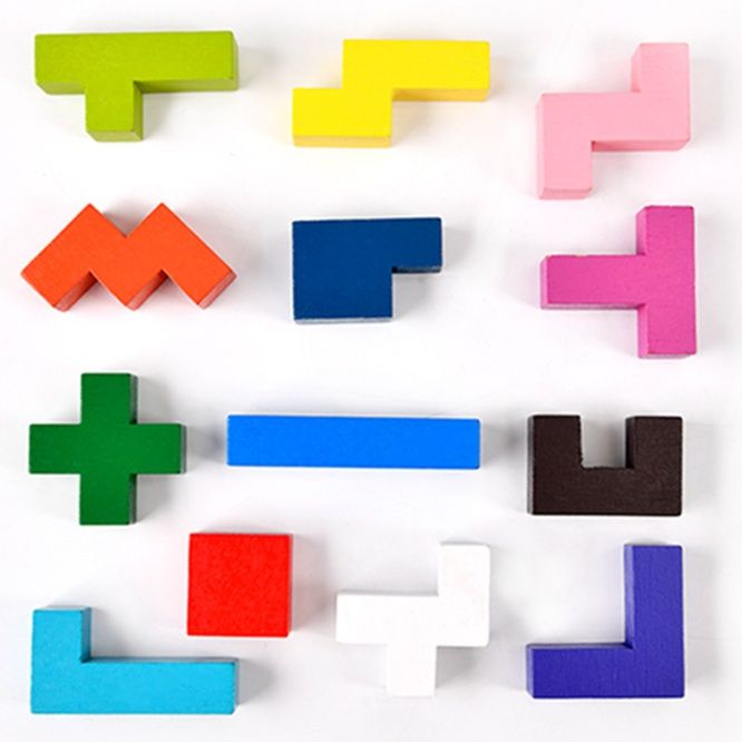 知育玩具 木製立体パズル組み合わせブロックゲーム