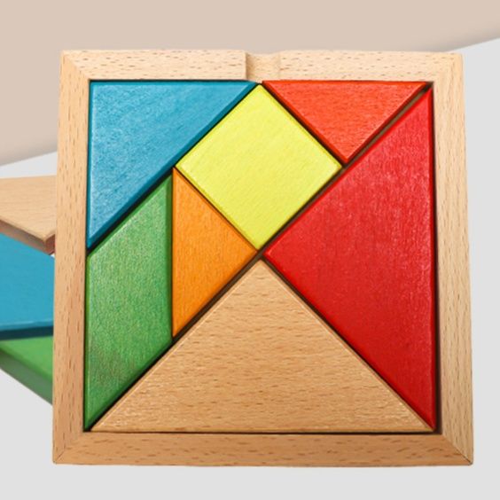 知育玩具 木製パズル 幾何学図形組み合わせ遊び