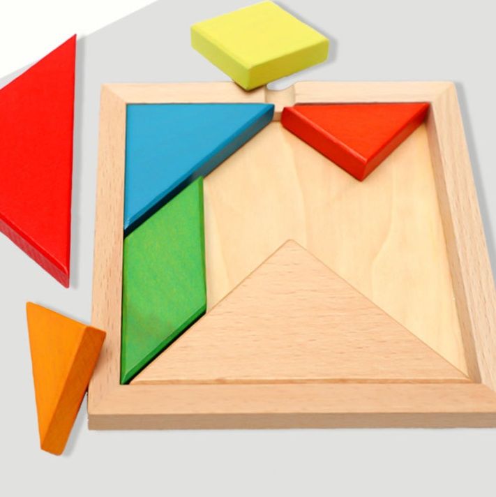 知育玩具 木製パズル 幾何学図形組み合わせ遊び
