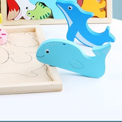 知育玩具 海の仲間たち立体パズルボックス