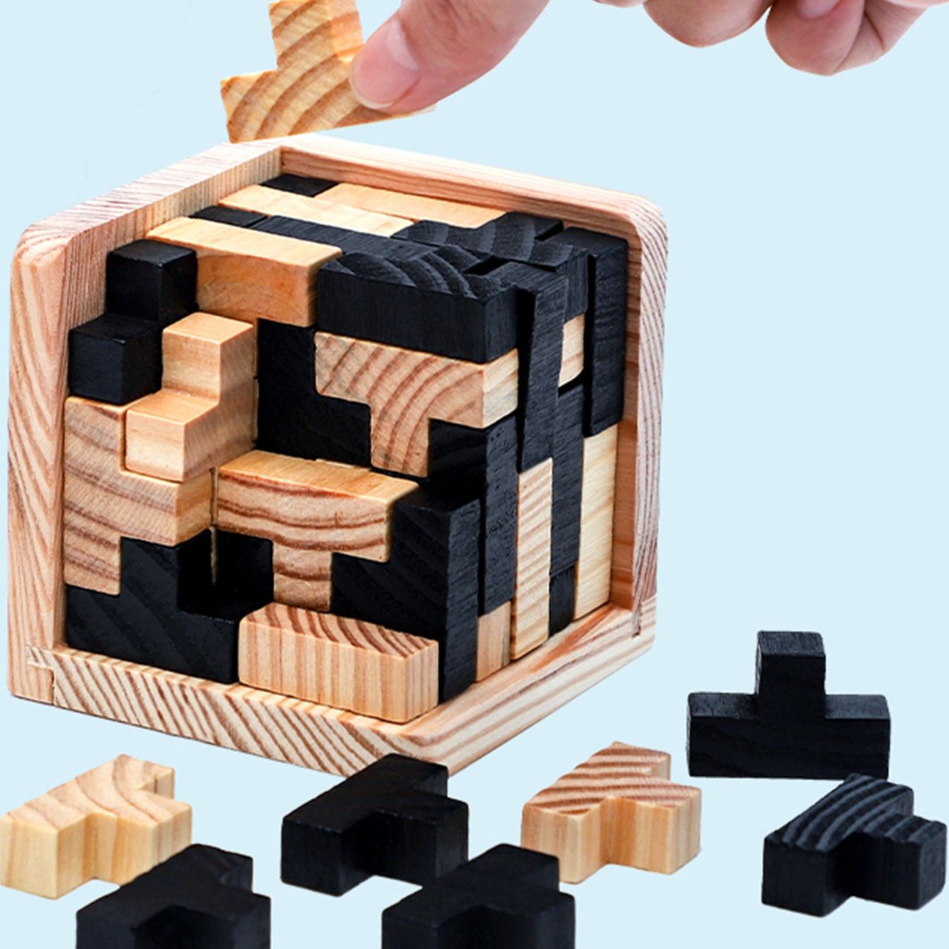 知育玩具 木製立体パズルキューブ空間認識力育成玩具