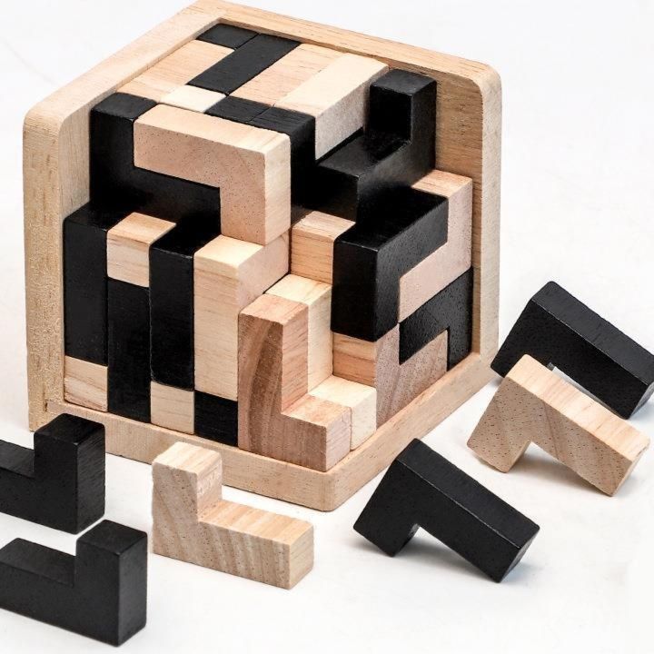 知育玩具 木製立体パズルキューブ空間認識力育成玩具