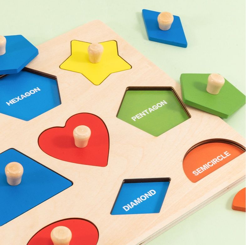 知育玩具 木製形合わせパズルボード