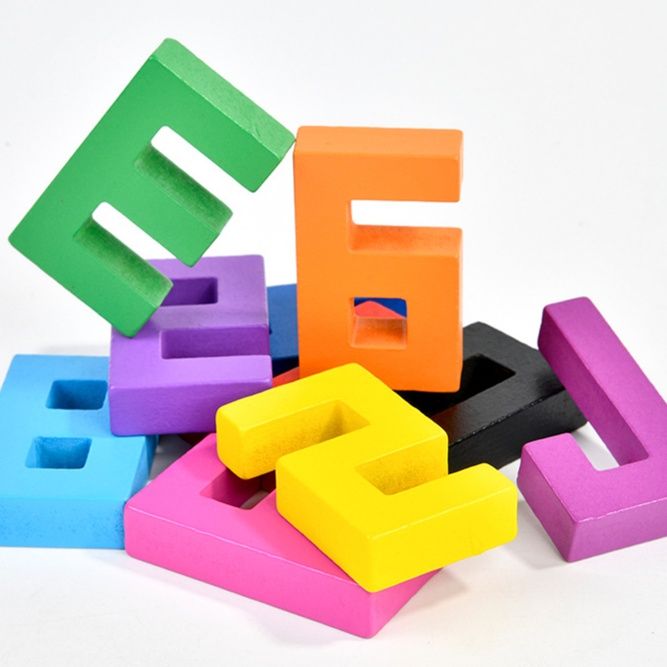 知育玩具 立体組み合わせ型はめ木製パズル