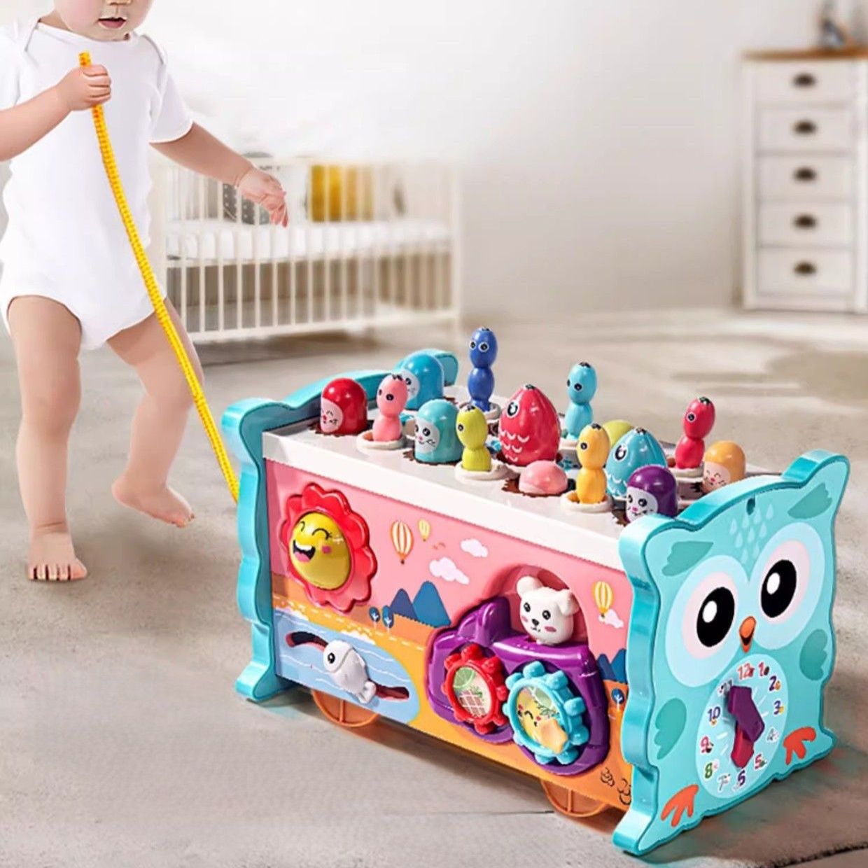 知育玩具 0歳から楽しめる海の仲間の磁石釣り遊びと叩き台セット