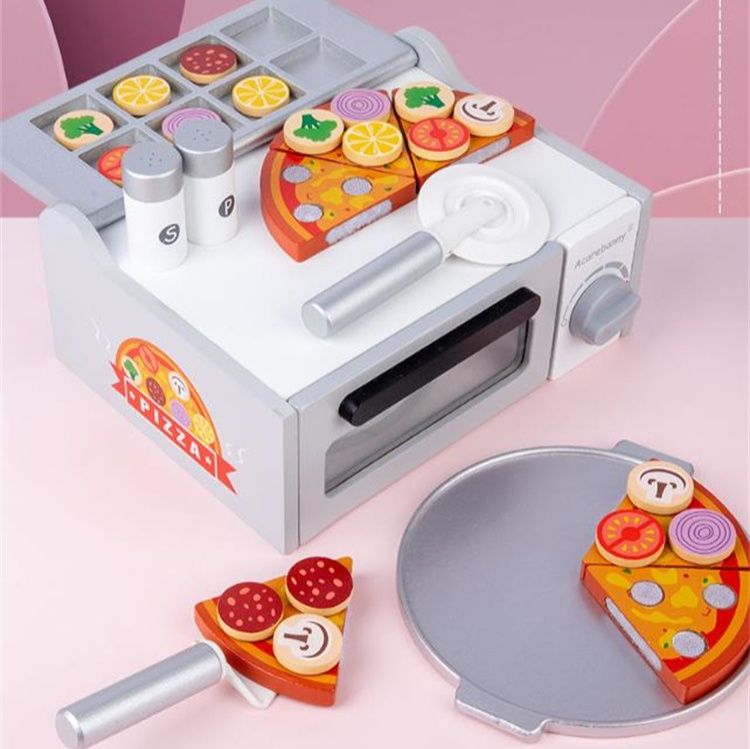 3歳から遊べる木製ピザ窯セット 手先の器用さを養う知育玩具
