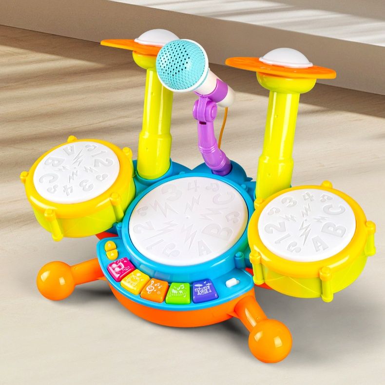 知育玩具6歳 たたいて光る音楽ドラムセット