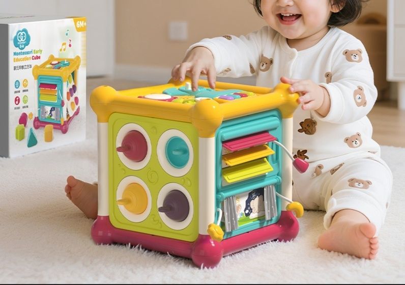 知育玩具 0歳からの六面体多機能知育ボックス